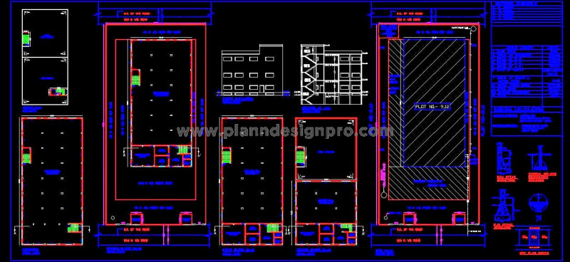 G+2 Factory Layout in AutoCAD DWG- Office & Hall Design